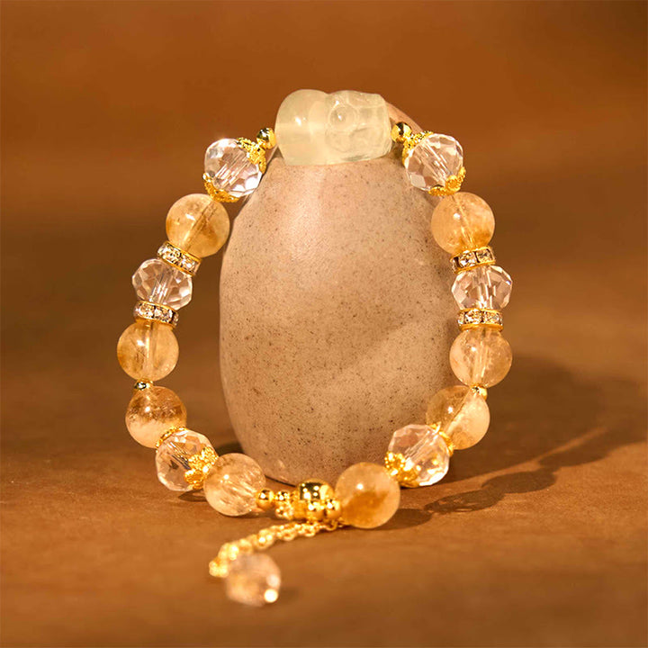 Buddha Stones Natural Citrine Pixiu Prosperity Bracelet