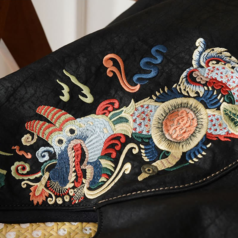 Buddha Stones  Fish Flower Phoenix Embroidery Xiangyunsha Silk Shoulder Bag