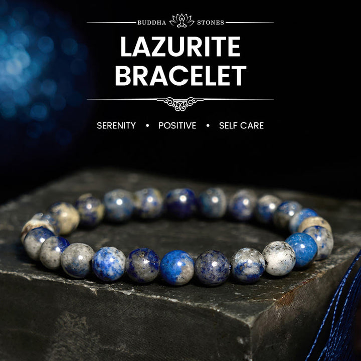Buddha Stone Lazurite Lapis Lazuli Self Care Positive Bracelet - Lazurite(Wrist Circumference: 14-16cm) - image 0
