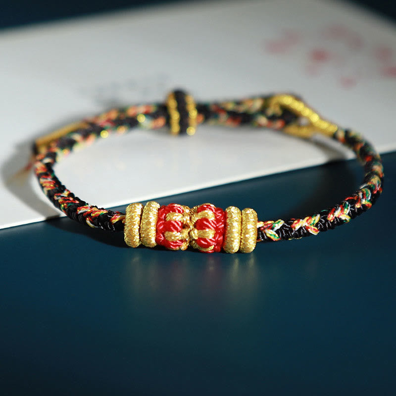 Buddha Stones Chinese Zodiac Natal Buddha Colorful Strings Luck Bracelet