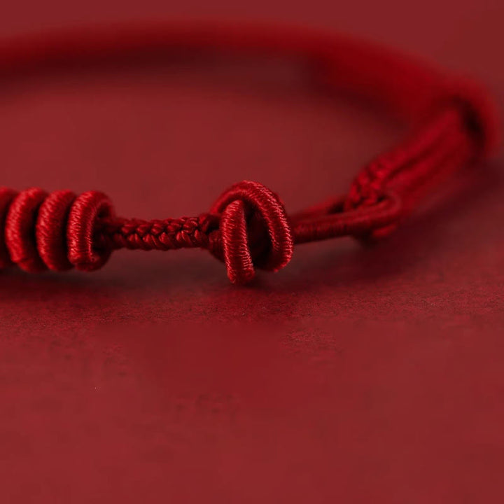 Buddha Stones Red String Eight Stranded Rope Strength Bracelet