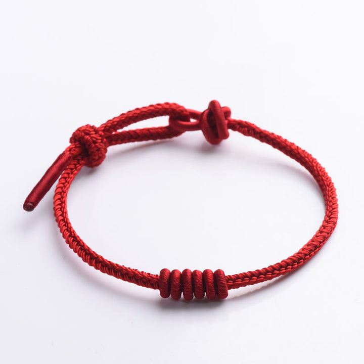 Buddha Stones Red String Eight Stranded Rope Strength Bracelet