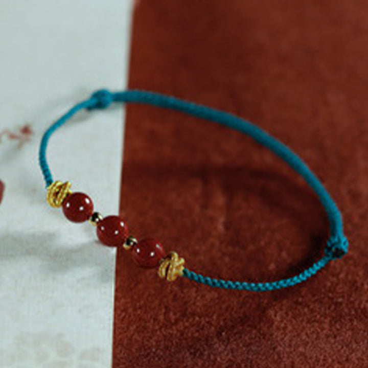 Buddha Stones Colorful String Cinnabar Calm Bracelet