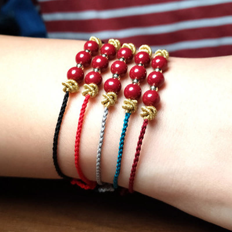 Buddha Stones Colorful String Cinnabar Calm Bracelet