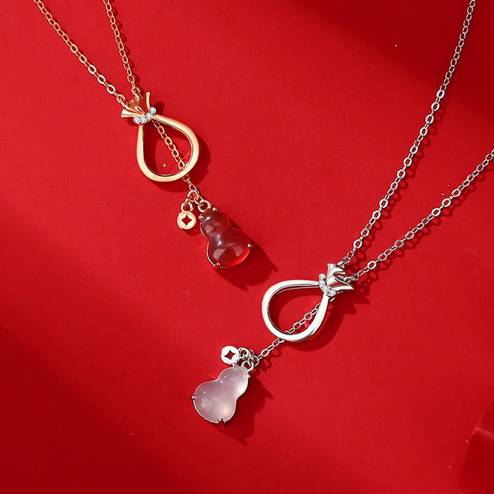 Buddha Stones Red Agate Chalcedony 925 Sterling Silver Gourd Lucky Bag Confidence Necklace Pendant - image 3