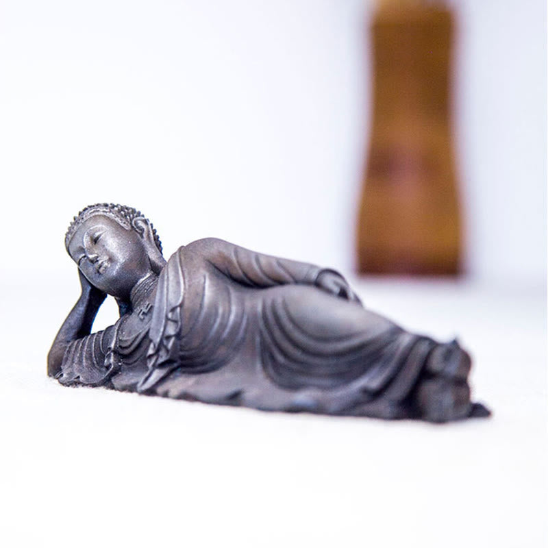 Buddha Stones Reclining Buddha Shakyamuni Iron Powder Rust Cast Resin Statue Home Decoration - image 18