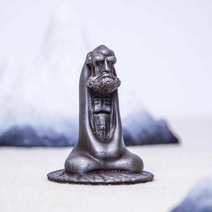 Buddha Stones Handmade Bodhidharma Iron Powder Rust Cast Resin Statue Home Decoration - image 21