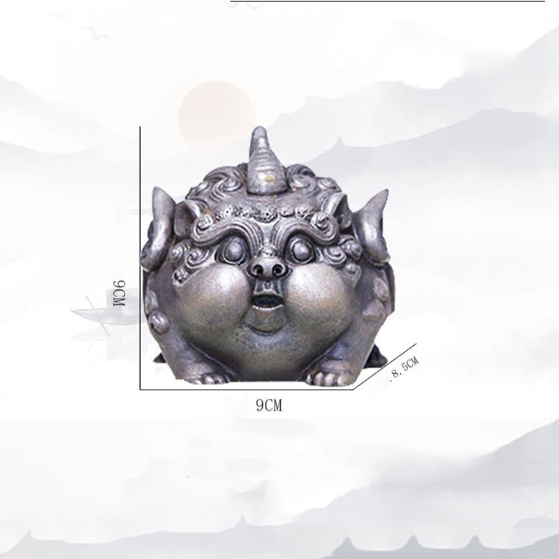 Buddha Stones Handmade Wealth PiXiu Iron Powder Rust Cast Resin Statue Home Decoration - image 27