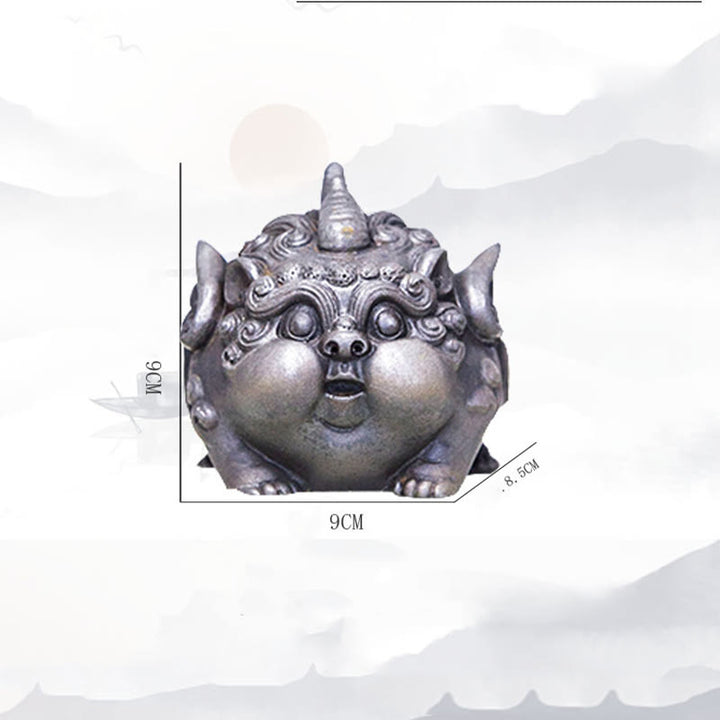 Buddha Stones Handmade Wealth PiXiu Iron Powder Rust Cast Resin Statue Home Decoration - image 27