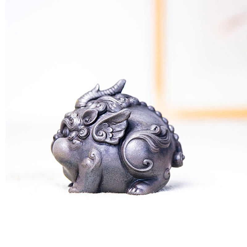 Buddha Stones Handmade Wealth PiXiu Iron Powder Rust Cast Resin Statue Home Decoration - image 20