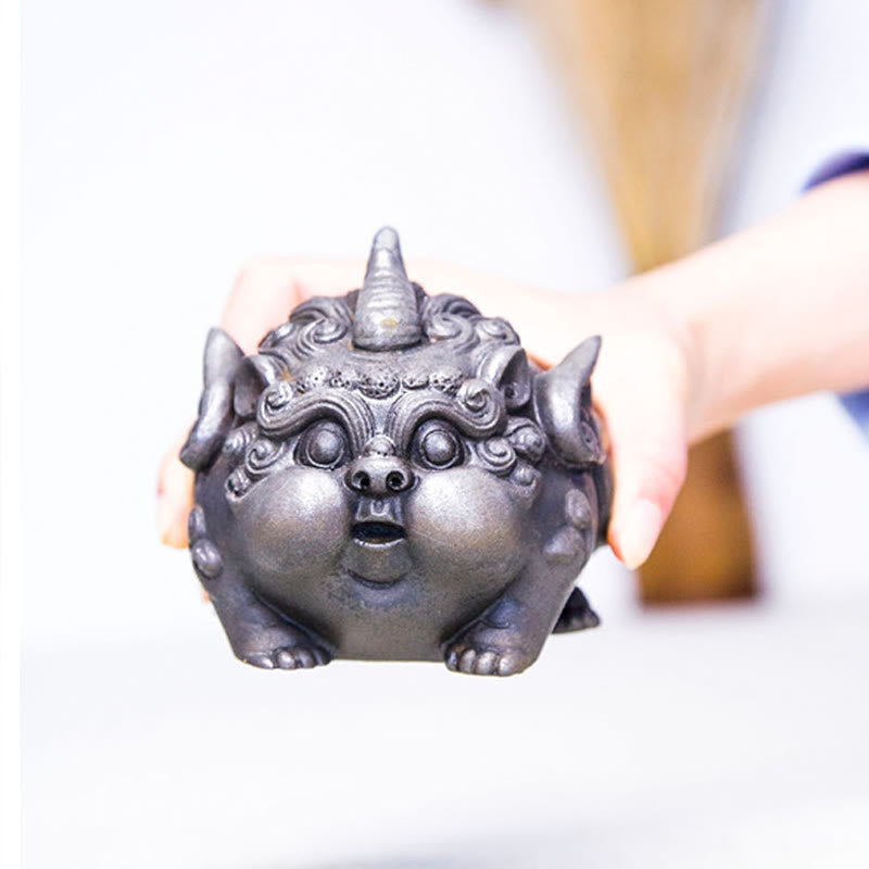 Buddha Stones Handmade Wealth PiXiu Iron Powder Rust Cast Resin Statue Home Decoration - image 19