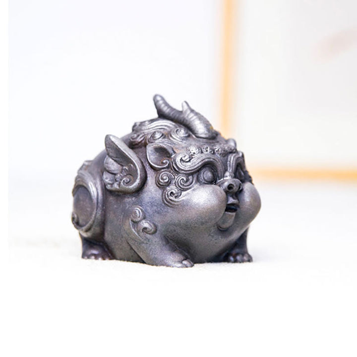 Buddha Stones Handmade Wealth PiXiu Iron Powder Rust Cast Resin Statue Home Decoration - image 25