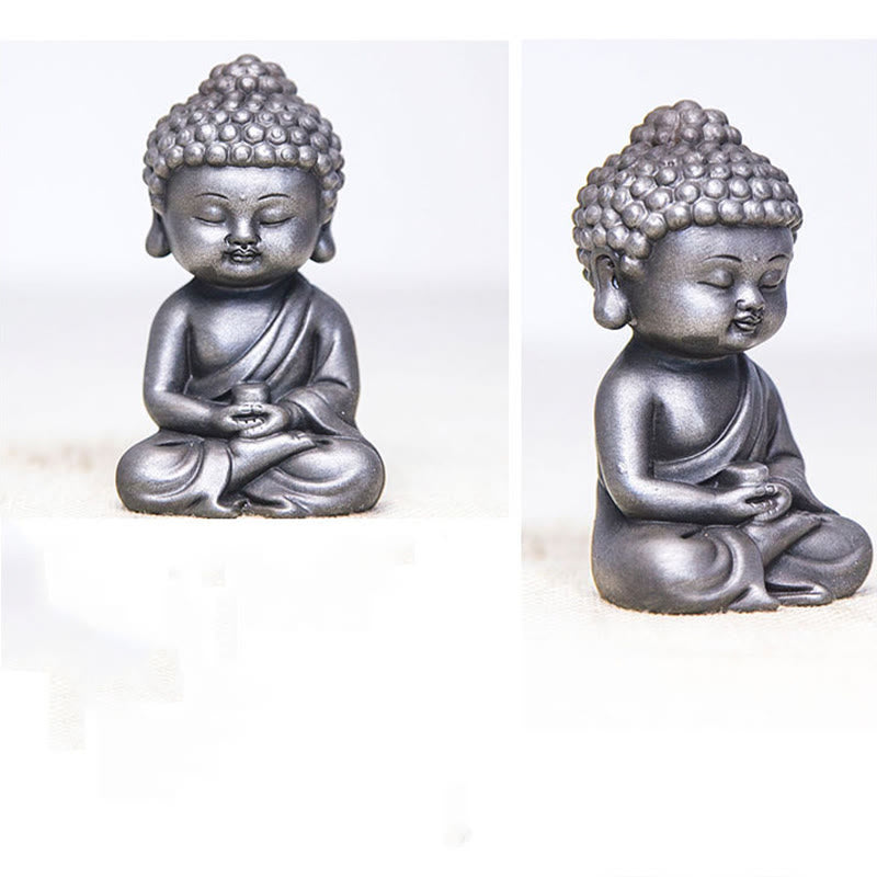 Buddha Stones Handmade Ksitigarbha Kwan Yin Guanyin Avalokitesvara Tathagata Iron Powder Rust Cast Resin Statue Home Decoration