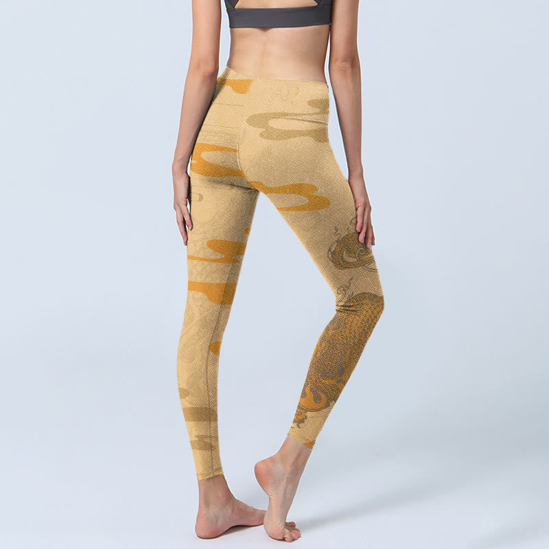 Buddha Stones PiXiu Clouds Pattern Gym Leggings Women's Yoga Pants - image 5