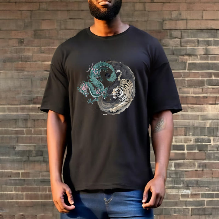 Buddha Stones Tiger Dragon Yin Yang Cotton Tee T-shirt - image 8