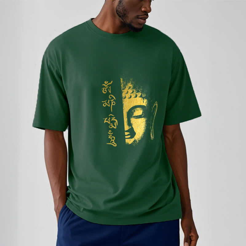 Buddha Stones Om Mani Padme Hum Golden Buddha Cotton Tee T-shirt - image 7