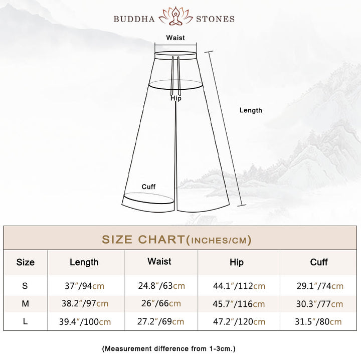 Buddha Stones Loose Cotton Linen Drawstring Wide Leg Pants With Pockets - image 5