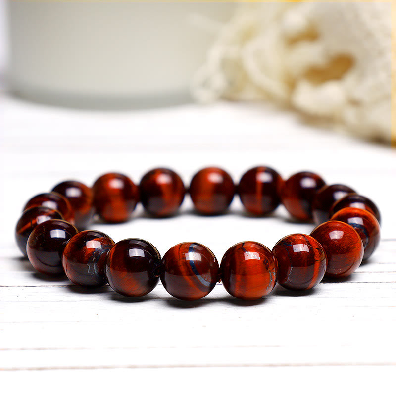 Buddha Stones Various Tiger Eye Confidence Bracelet - Red Tiger Eye(Wrist Circumference: 14-16cm) - 10mm - image 25