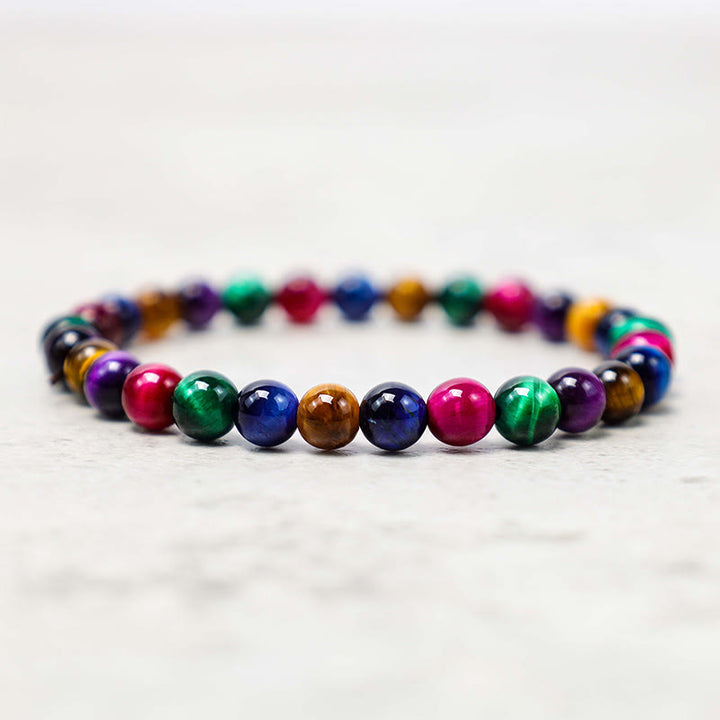 Buddha Stones Various Tiger Eye Confidence Bracelet - Colorful Tiger Eye(Wrist Circumference: 14-16cm) - 6mm - image 60
