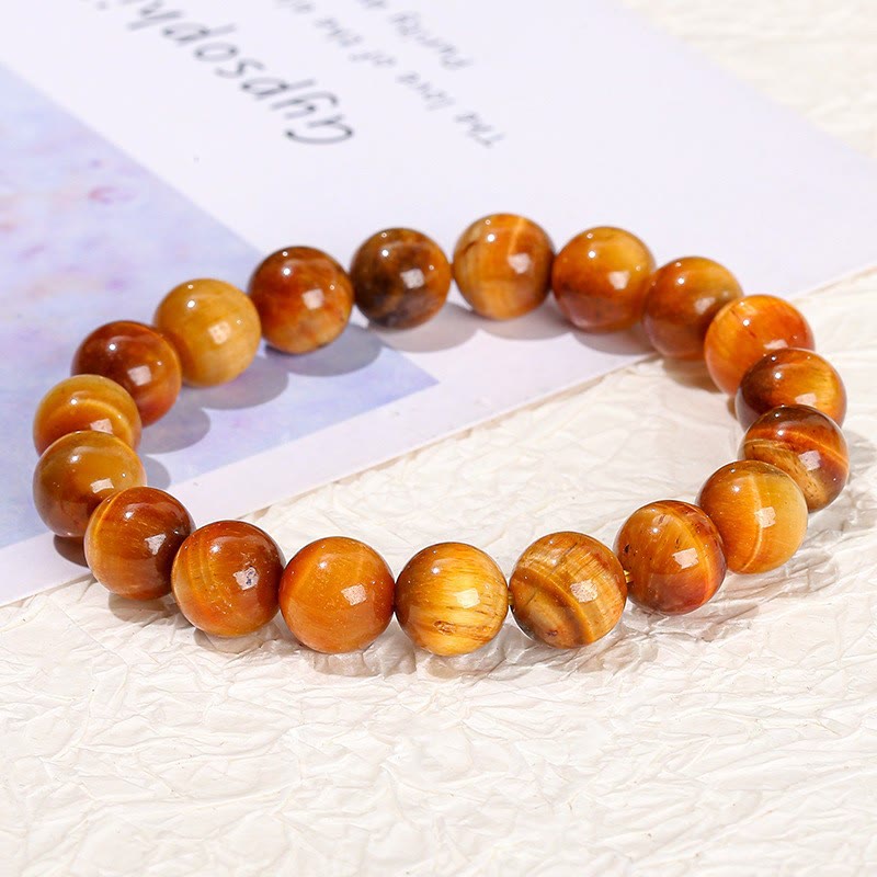 Buddha Stones Various Tiger Eye Confidence Bracelet - Orange Tiger Eye(Wrist Circumference: 14-16cm) - 12mm - image 114