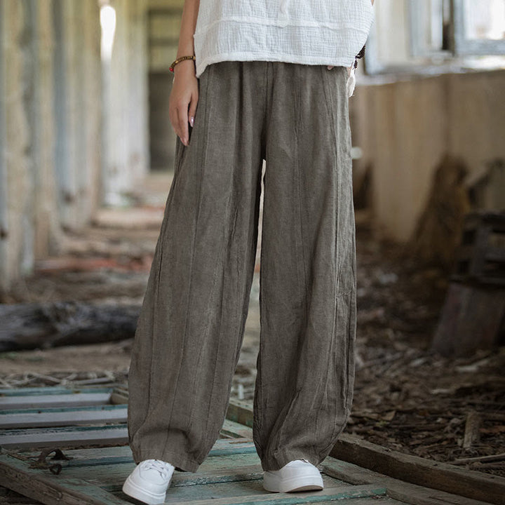 Buddha Stones Retro Tie Dye Harem Pants Casual Women's Yoga Pants With Pockets - DarkKhaki(Regular Version) - US6，UK/AU10，EU38 (L)  - image 16