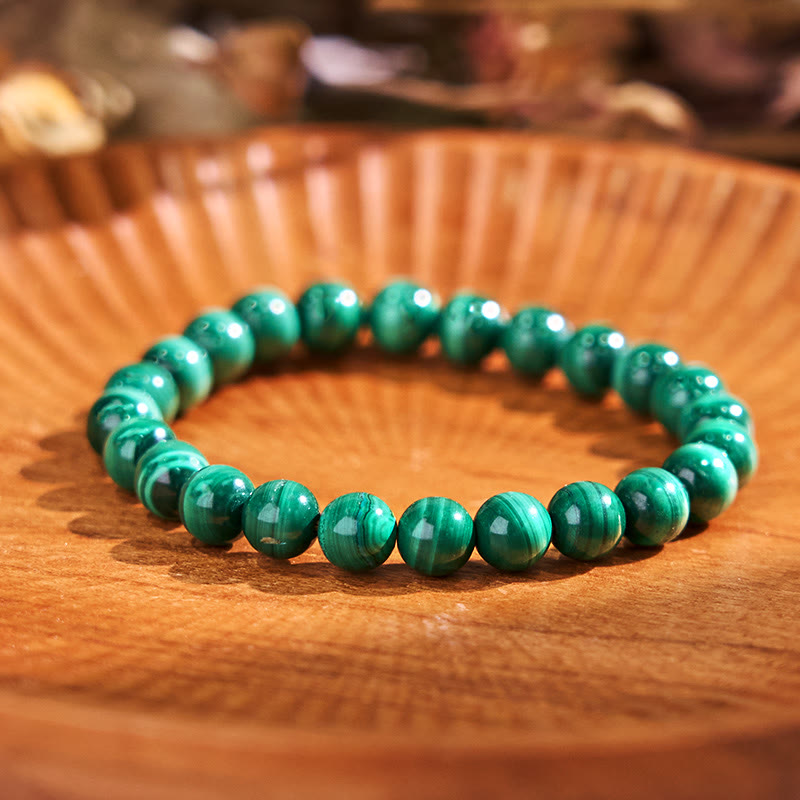 Buddha Stone Various Crystals Malachite Lazurite Hemimorphite Calmness Bracelet