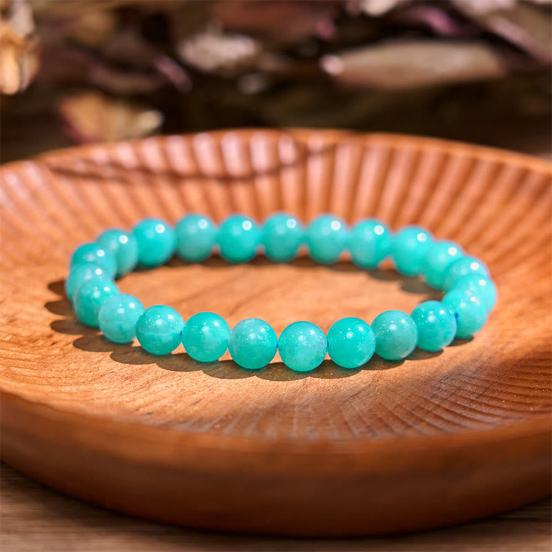 Buddha Stone Various Crystals Malachite Lazurite Hemimorphite Calmness Bracelet - Dark Amazonite(Wrist Circumference: 14-16cm) - image 33