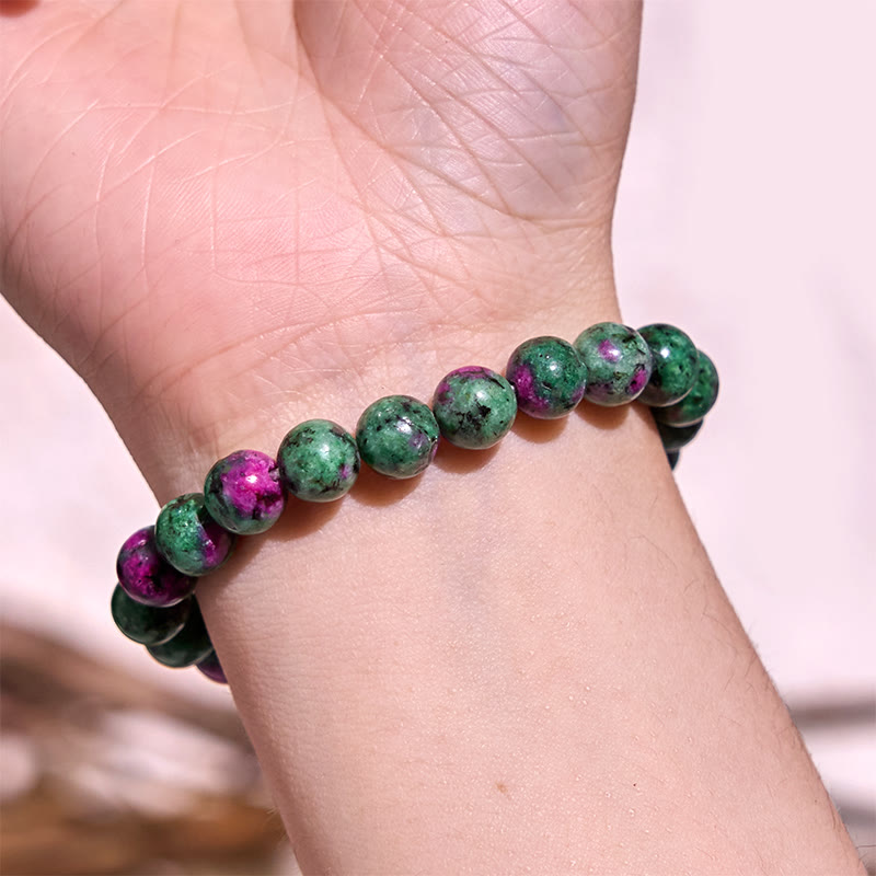 Buddha Stone Various Crystals Malachite Lazurite Hemimorphite Calmness Bracelet