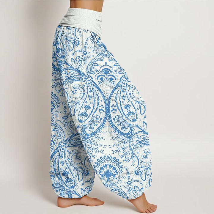 Buddha Stones Flowers Paisley Patterns Women's Elastic Waist Harem Pants