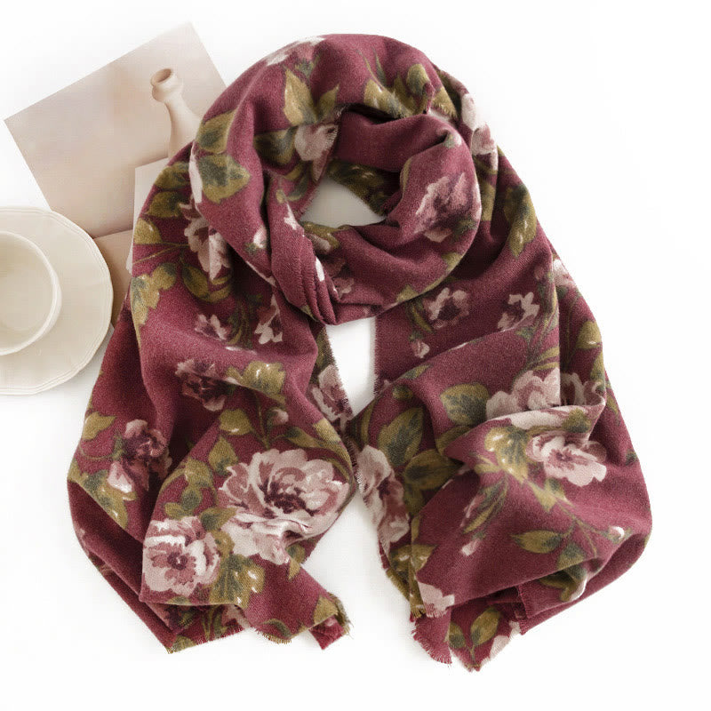 Buddha Stones Tibetan Shawl Garden Rose Fall Winter Cozy Travel Scarf Wrap - image 2