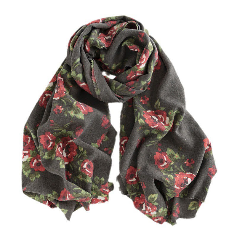 Buddha Stones Tibetan Rose Flower Garden Shawl Fall Winter Cozy Scarf Wrap  - image 21