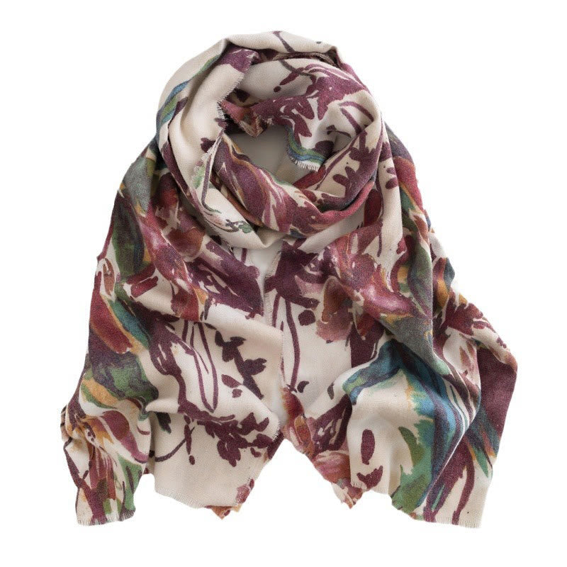 Buddha Stones Tibetan Sweet Colorful Flower Print Shawl Fall Winter Soft Scarf Wrap - image 22