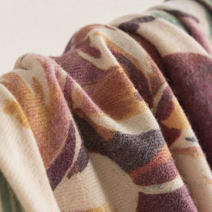 Buddha Stones Tibetan Sweet Colorful Flower Print Shawl Fall Winter Soft Scarf Wrap - image 15