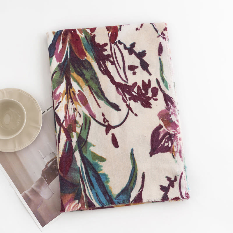 Buddha Stones Tibetan Sweet Colorful Flower Print Shawl Fall Winter Soft Scarf Wrap - image 1