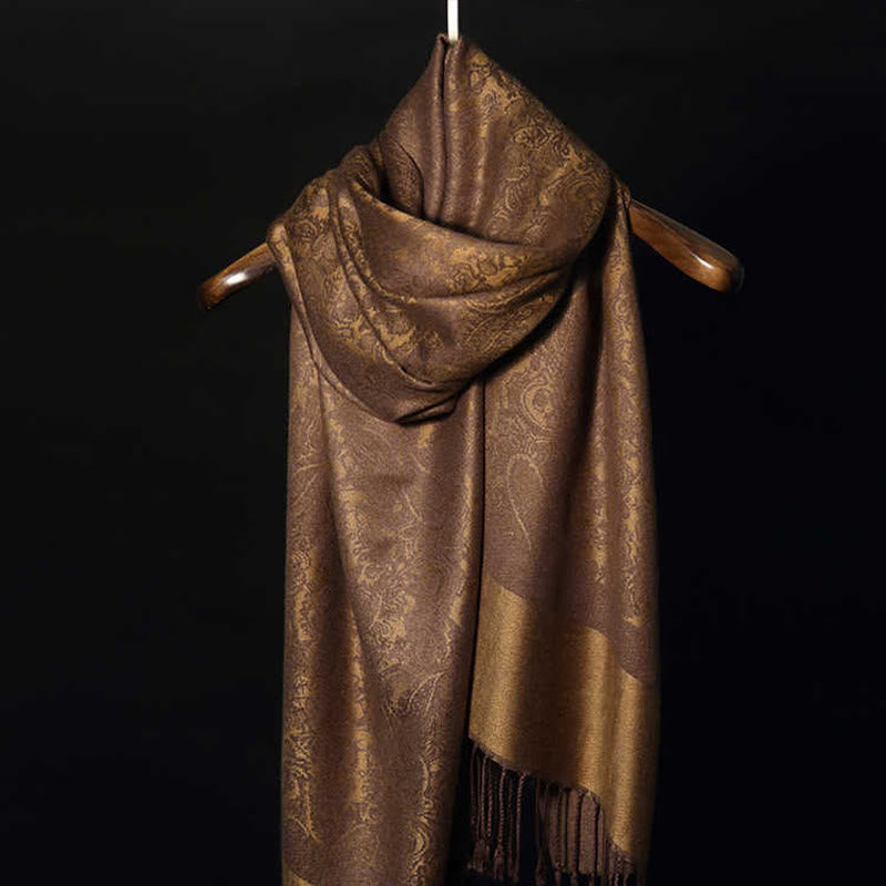 Buddha Stones Tibetan Cashew Jacquard Tassels Shawl Spring Fall Winter Warm Cozy Scarf Wrap - image 2