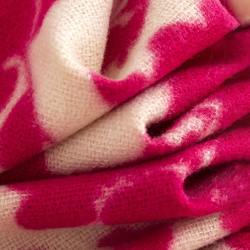 Buddha Stones Tibetan Rose Flower Branches Print Tassels Shawl Fall Winter Soft Warm Scarf Wrap - image 6