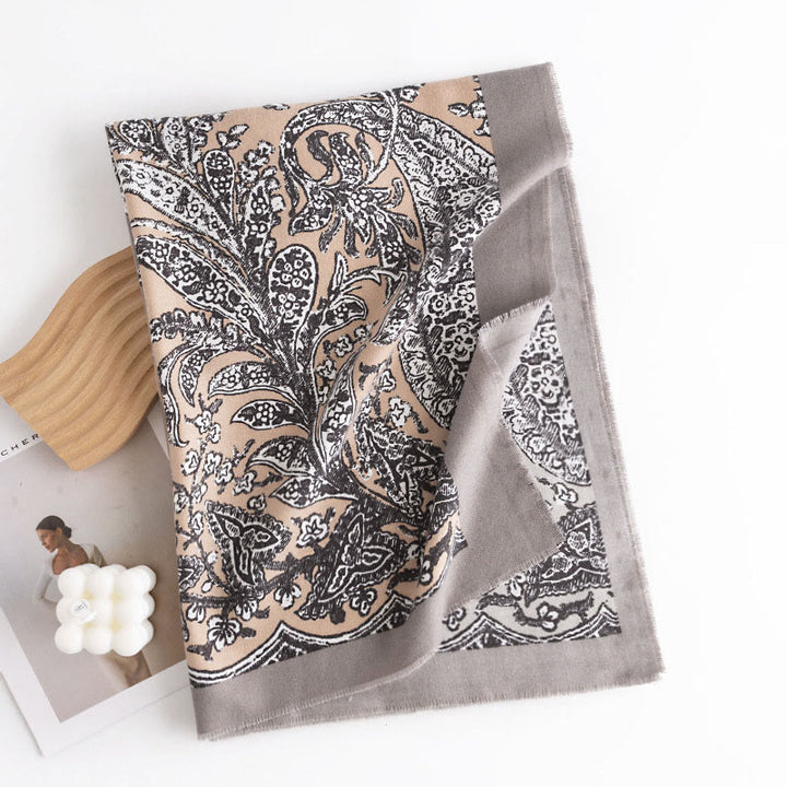 Buddha Stones Tibetan Ethnic Flower Print Shawl Fall Winter Soft Warm Scarf Wrap - image 1