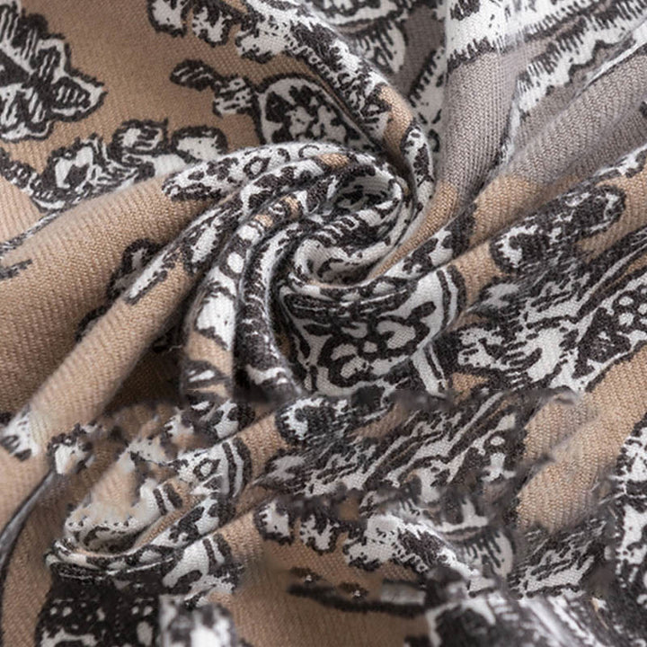 Buddha Stones Tibetan Ethnic Flower Print Shawl Fall Winter Soft Warm Scarf Wrap - image 4