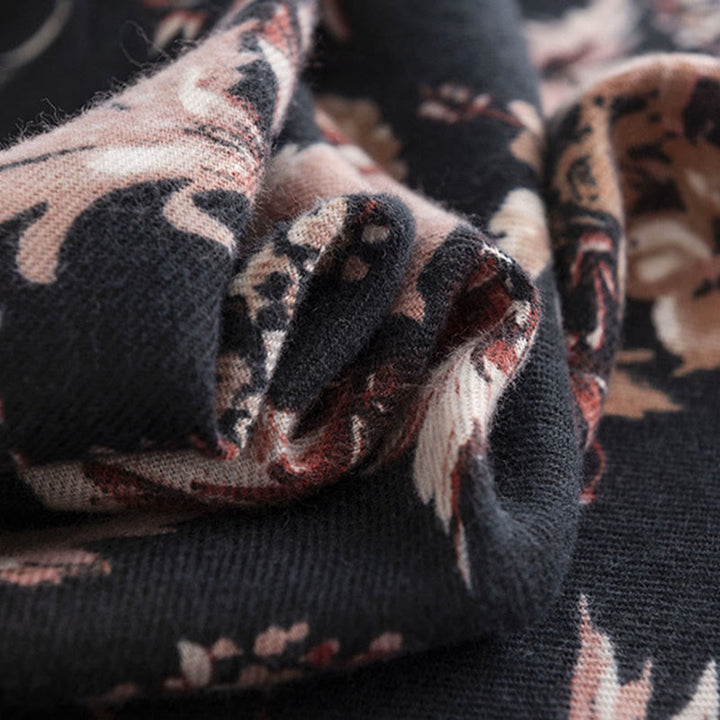 Buddha Stones Tibetan Blooming Chrysanthemum Rose Flower Print Shawl Fall Winter Soft Warm Scarf Wrap - image 6