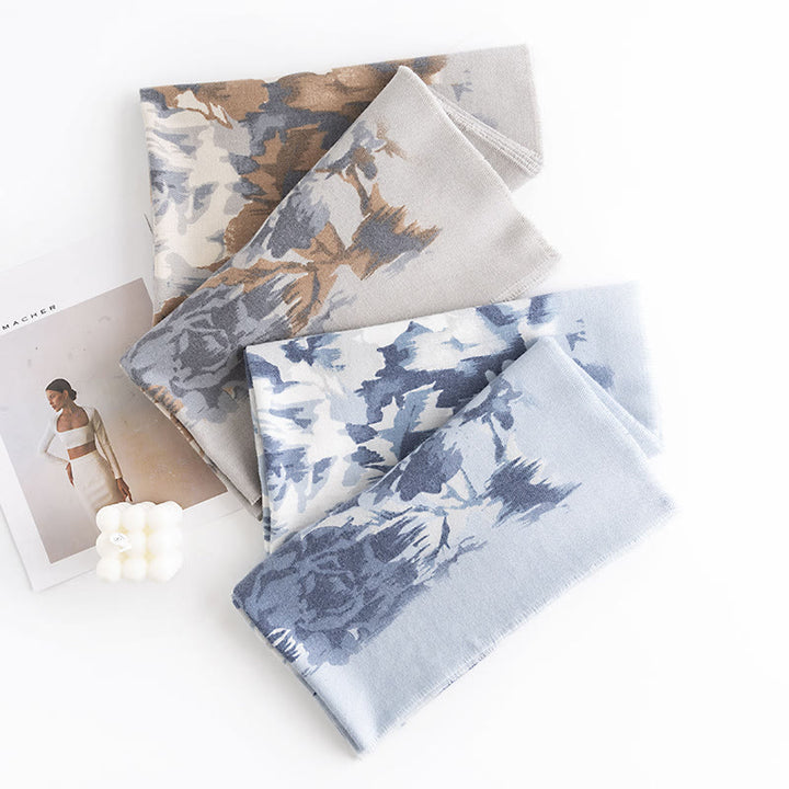 Buddha Stones Tibetan Shawl Ethnic Retro Rose Print Fall Winter Cozy Warm Scarf Wrap - image 1