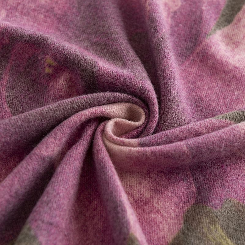 Buddha Stones Tibetan Shawl Artistic Style Hibiscus Syriacus Print Fall Winter Cozy Warm Scarf Wrap - image 14