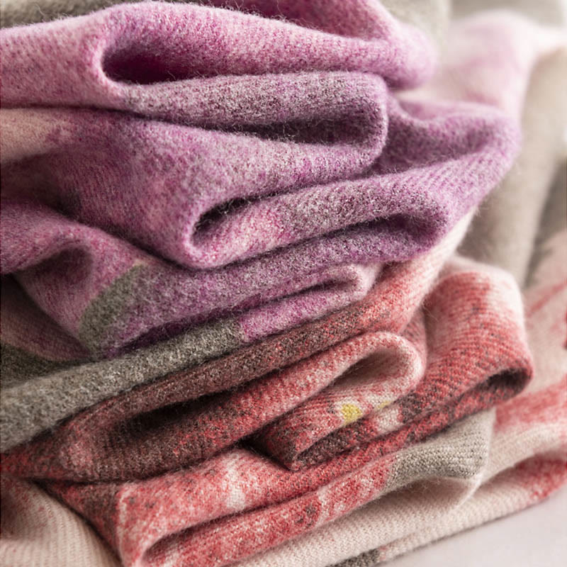 Buddha Stones Tibetan Shawl Artistic Style Hibiscus Syriacus Print Fall Winter Cozy Warm Scarf Wrap - image 20