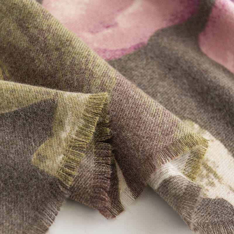 Buddha Stones Tibetan Shawl Artistic Style Hibiscus Syriacus Print Fall Winter Cozy Warm Scarf Wrap - image 16