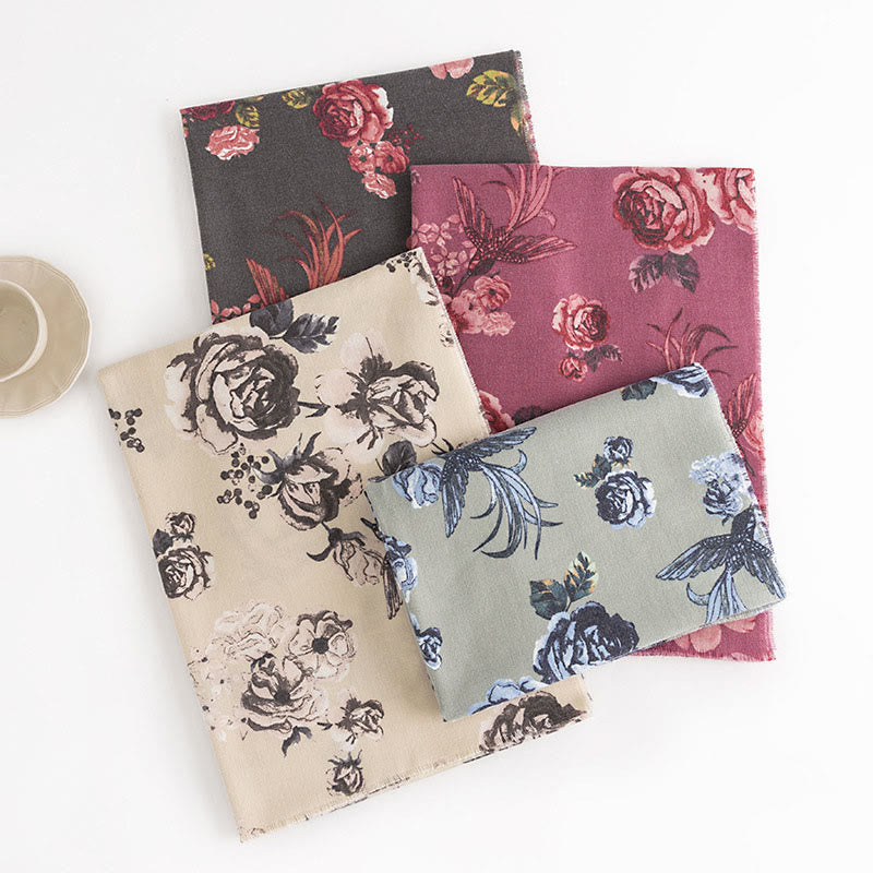 Buddha Stones Tibetan Shawl Garden Style Rose Flower Print Fall Winter Soft Warm Scarf Wrap - image 1