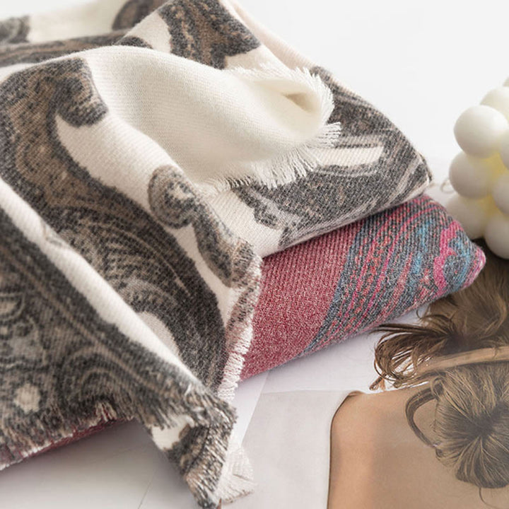 Buddha Stones Tibetan Paisley Prints Shawl Fall Winter Soft Warm Scarf Wrap - image 13
