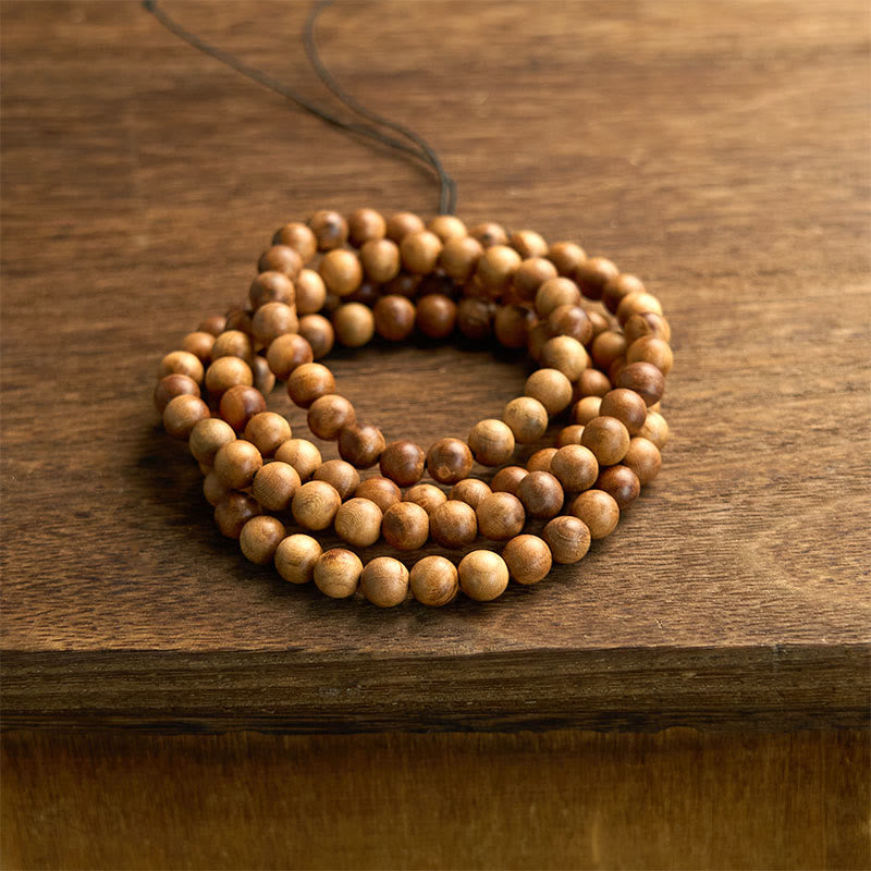 Buddha Stones 108 Mala Beads Lightning Strike Peach Wood Hand Polishing Protection Bracelet