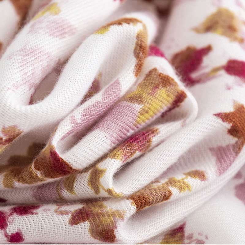 Buddha Stones Tibetan Floral Falling Leaves Print Shawl Fall Winter Cozy Warm Travel Scarf Wrap - image 6