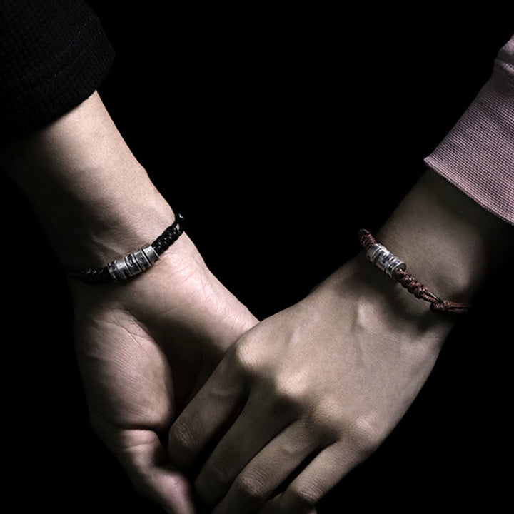 Buddha Stones 999 Sterling Silver Morse Code Wax Rope Blessing Bracelet - image 16