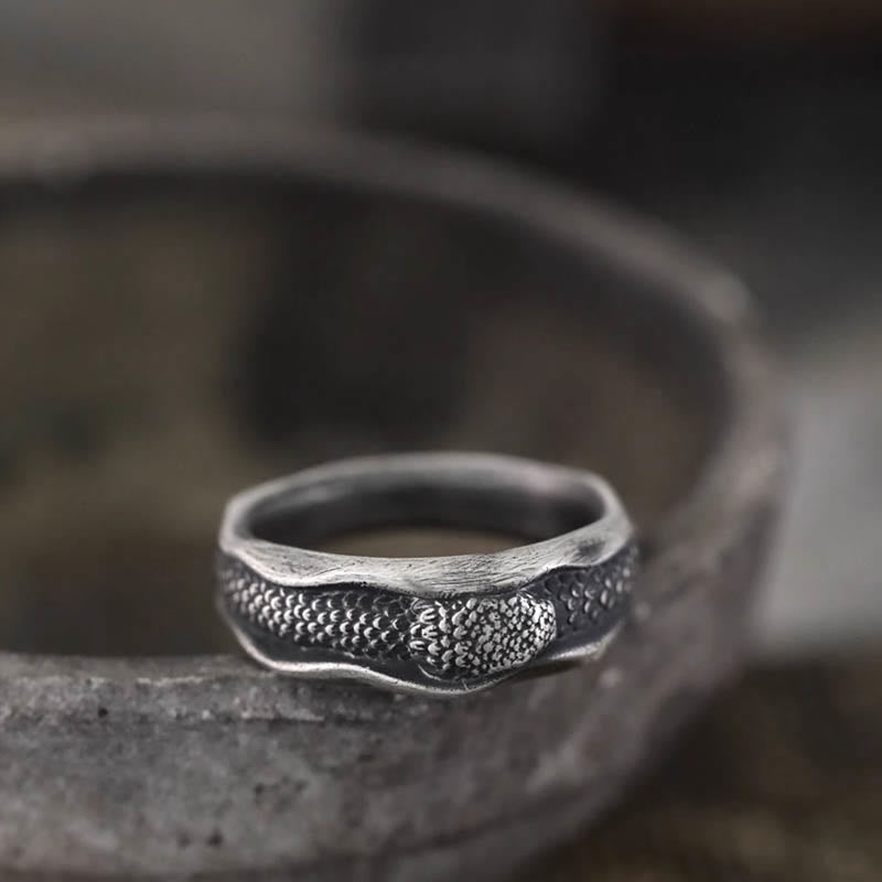 Buddha Stones 999 Sterling Silver Snake-shaped Year Of The Snake Protection Ring