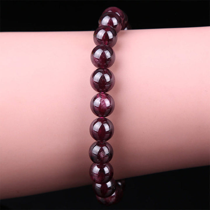 Buddha Stones Natural Garnet Bead Passion Bracelet